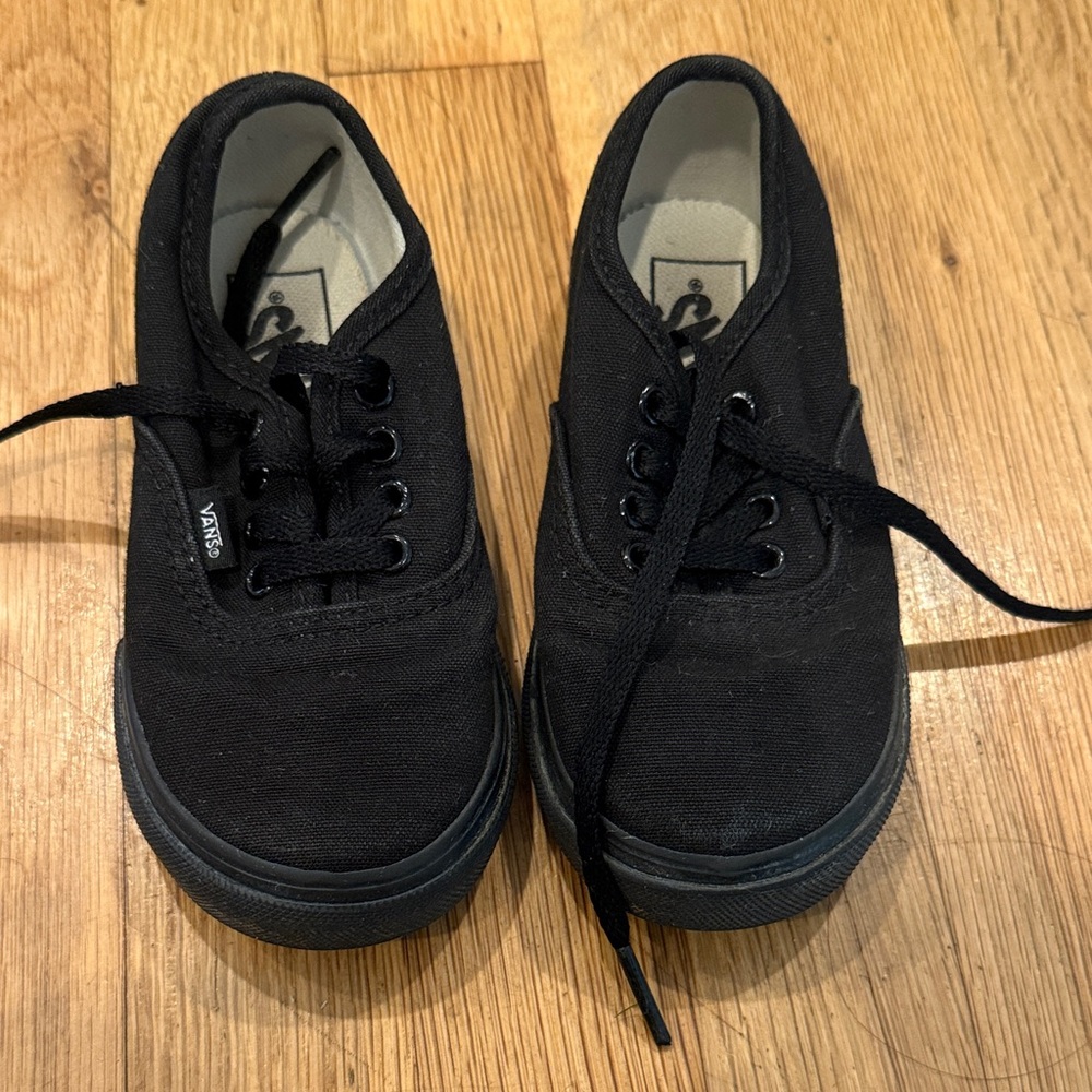 Vans Kids Black Canvas Sneakers